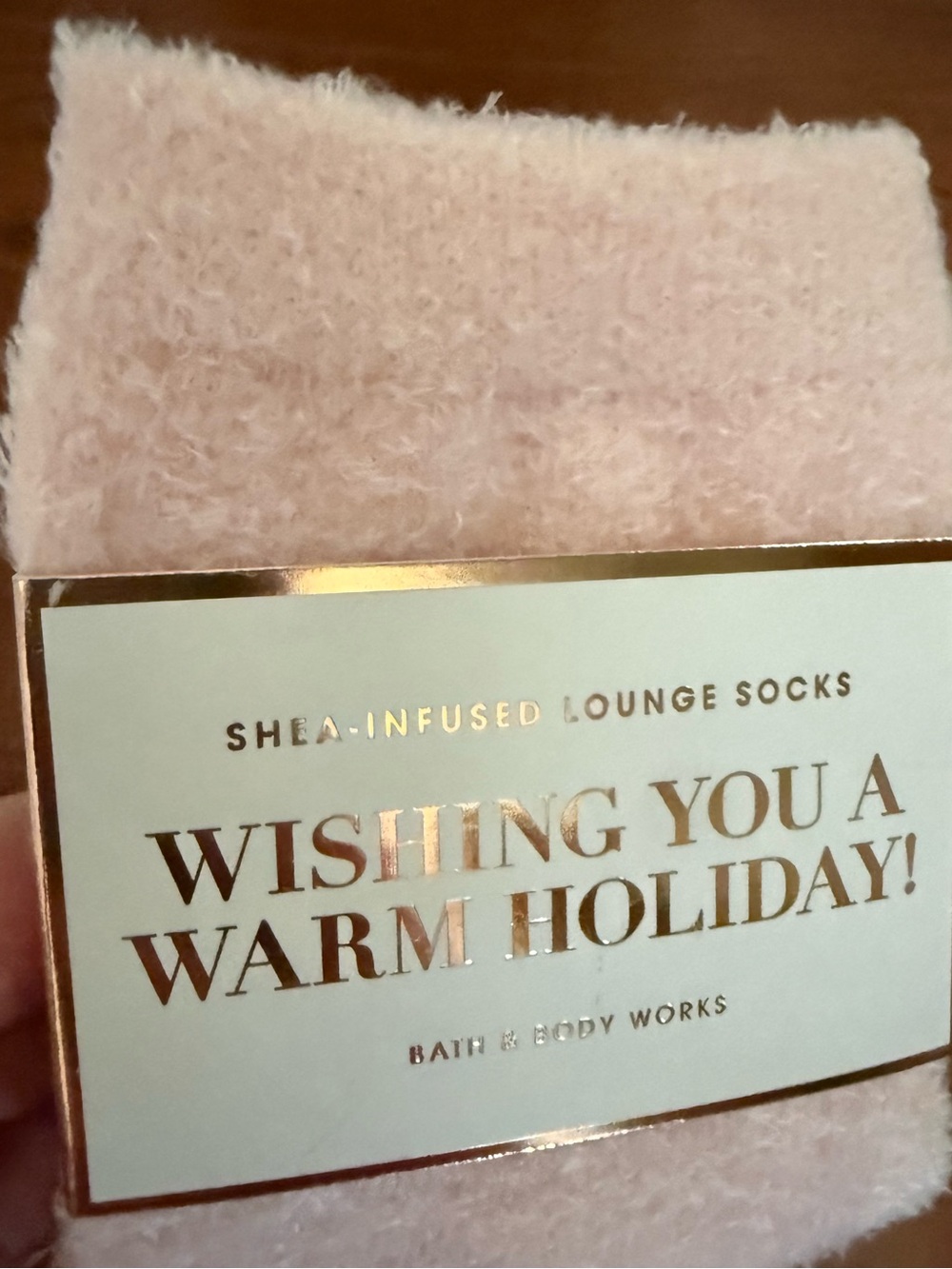 Bath & Body Works Pink Polar Bear Crown Shea-Infused Lounge Socks - Picture 2 of 4